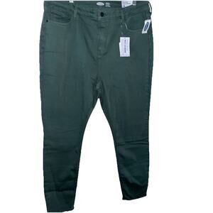 Old Navy Rockstar Green Pants Jeans 18 Super Skinny Built In Warm New High Rise
